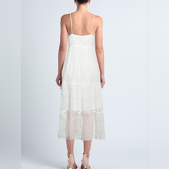 NWT VANESSA SCOTT midi white lace dresses size L - Picture 2 of 4